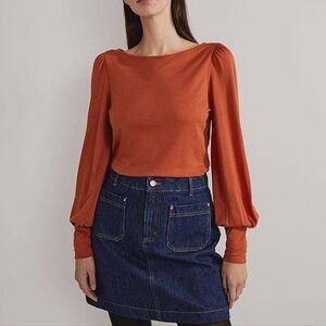 Boden Slash Neck Supersoft Top Size 8